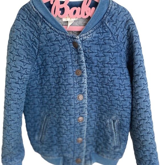 Cat & Jack Jackets & Coats Cat Jack Distressed Cotton Stars Bomber Jacket Size 66x Poshmark